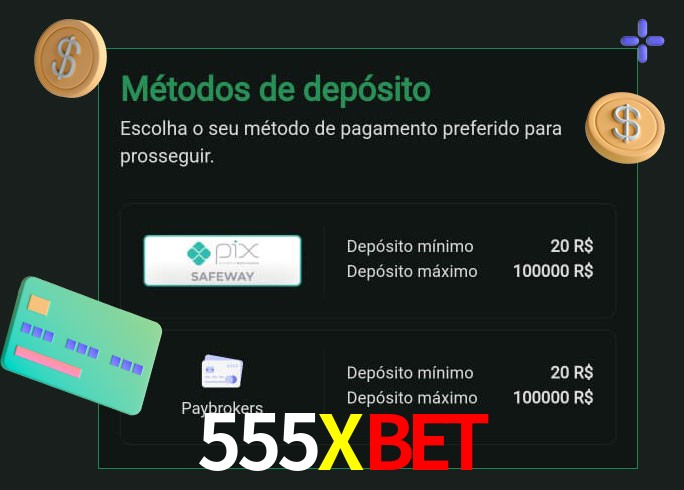 O cassino 555XBET oferece uma grande variedade de métodos de pagamento